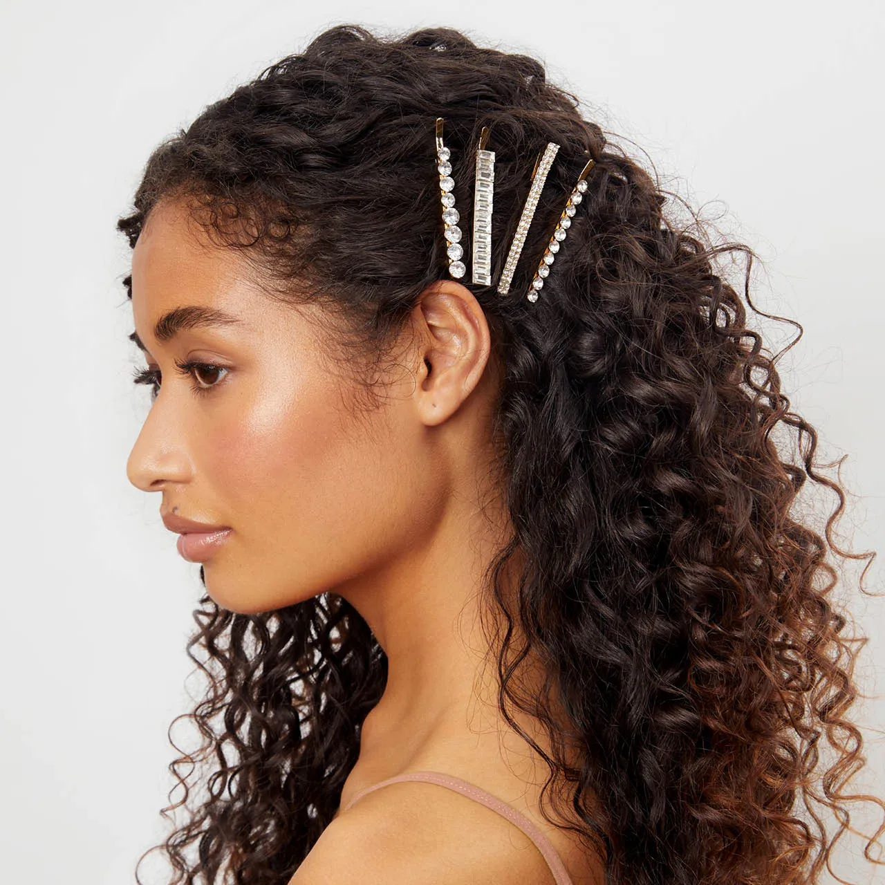The Metal Rhinestone Bobby Pin Set (Set of 4)