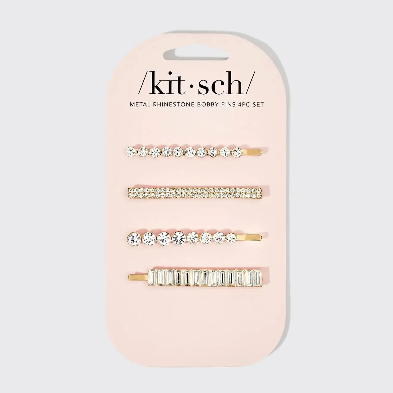 The Metal Rhinestone Bobby Pin Set (Set of 4)