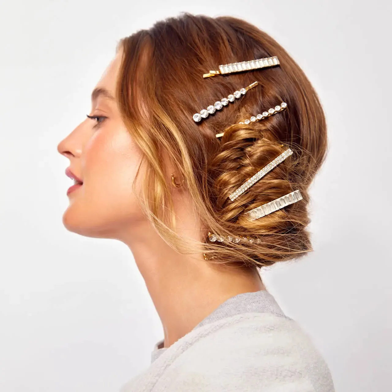 The Metal Rhinestone Bobby Pin Set (Set of 4)