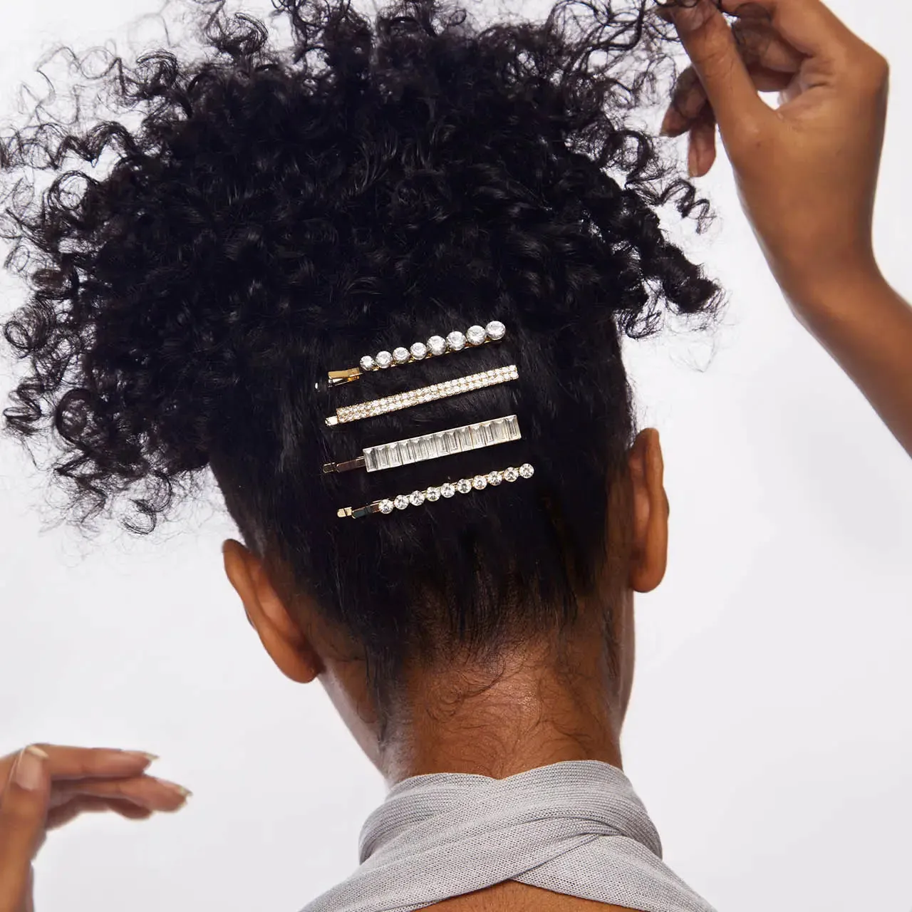The Metal Rhinestone Bobby Pin Set (Set of 4)