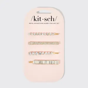 The Metal Rhinestone Bobby Pin Set (Set of 4)