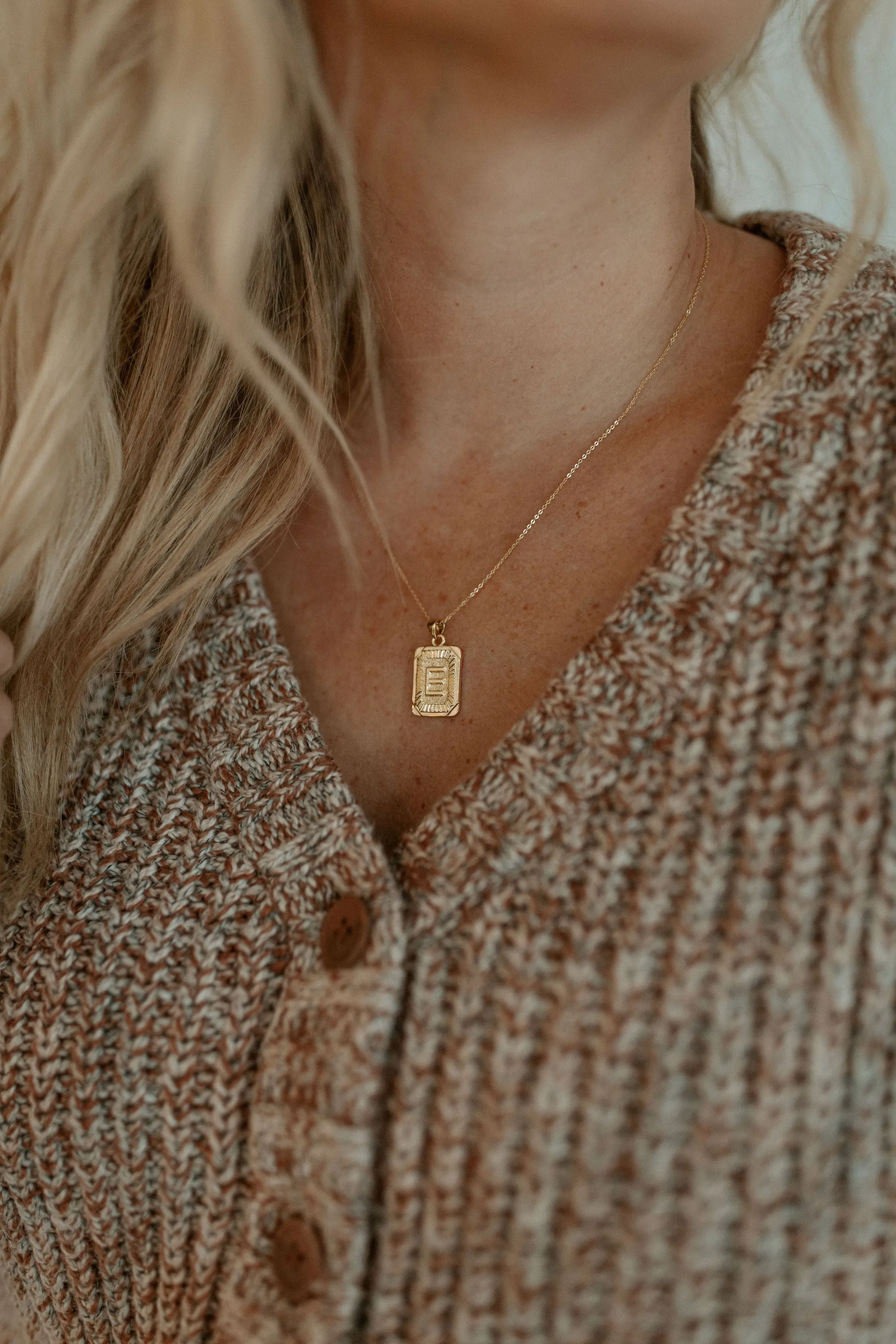 The Square Initial Necklace