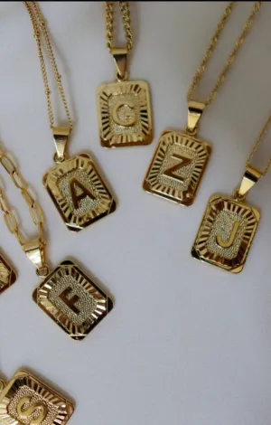 The Square Initial Necklace