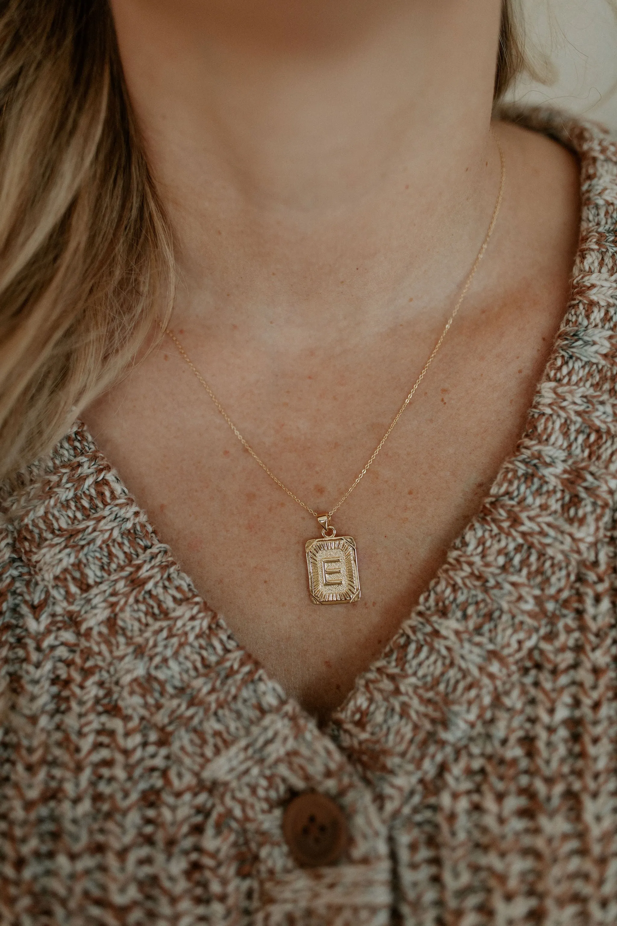 The Square Initial Necklace