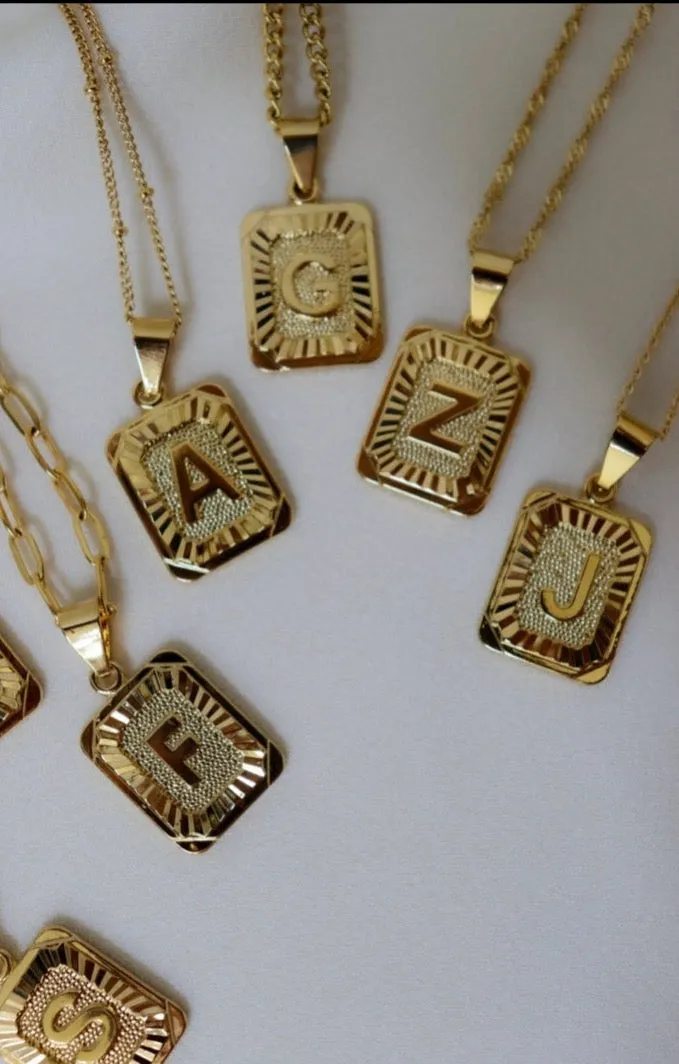 The Square Initial Necklace