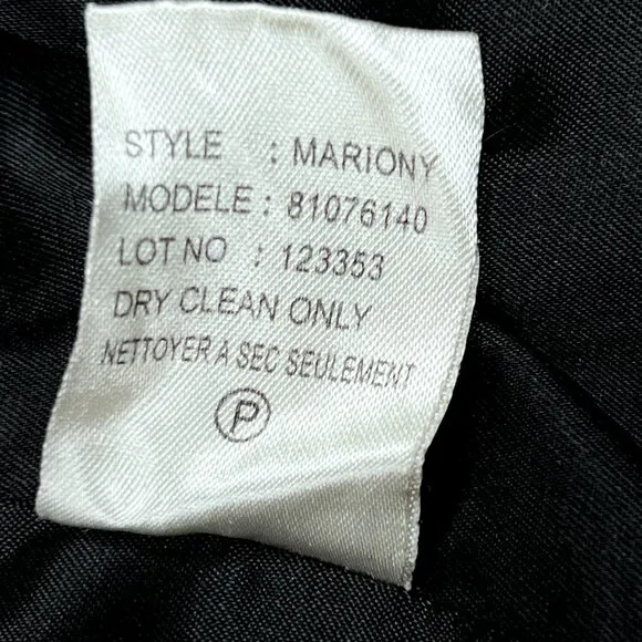 Theory Women's Black Ponte Mariony Ruffled Neck Zip-Up Jacket Blazer Size 2