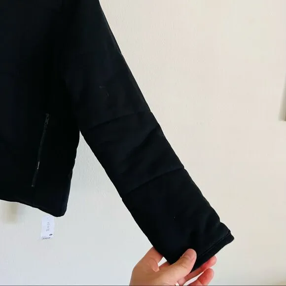 Three Dots Women's Black Full Zip Puffer Jacket Size Medium NWT