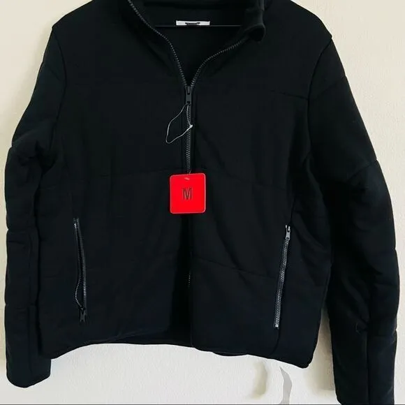 Three Dots Women's Black Full Zip Puffer Jacket Size Medium NWT