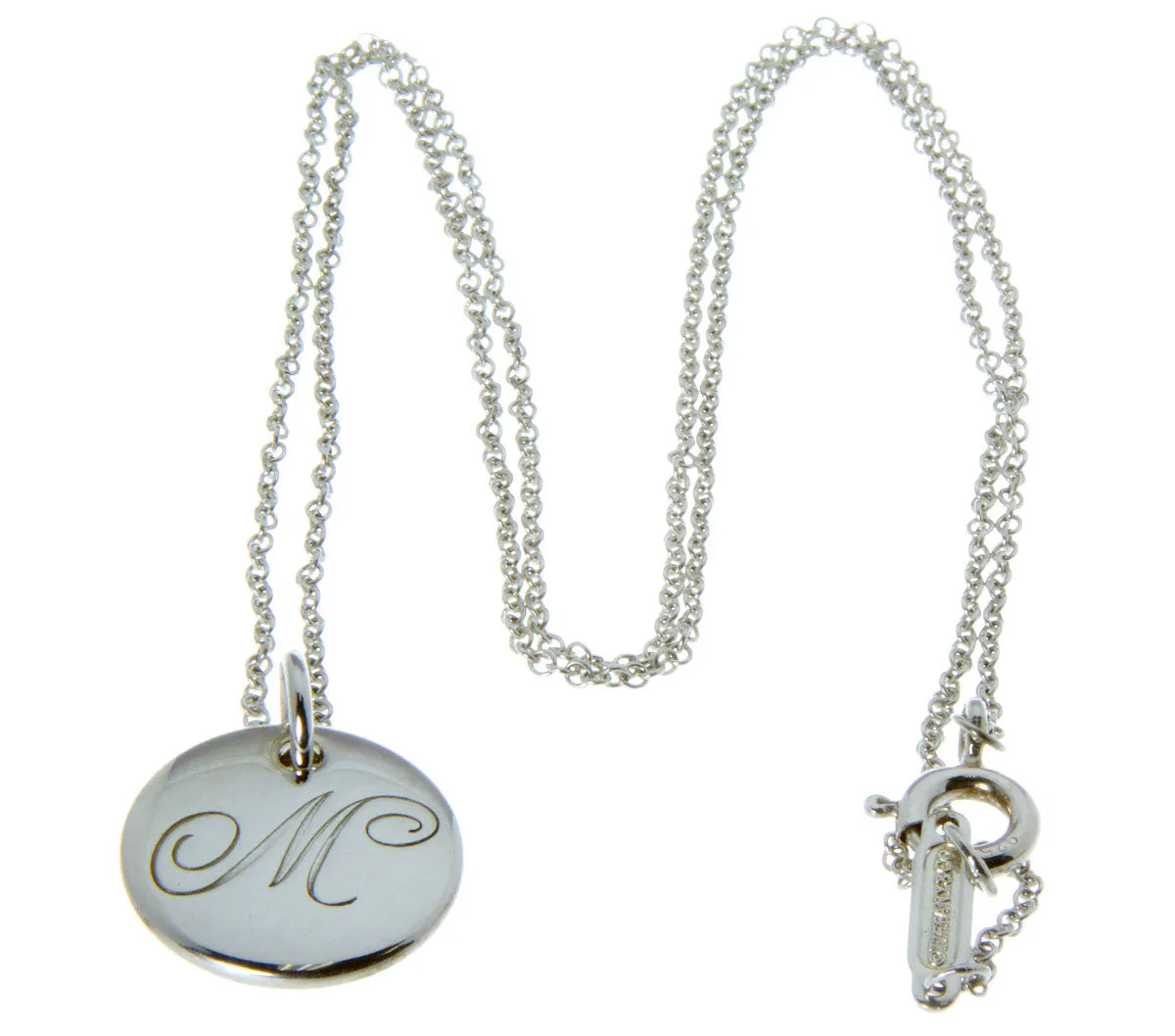 Tiffany & Co. Notes Alphabet "M" Disc Pendant