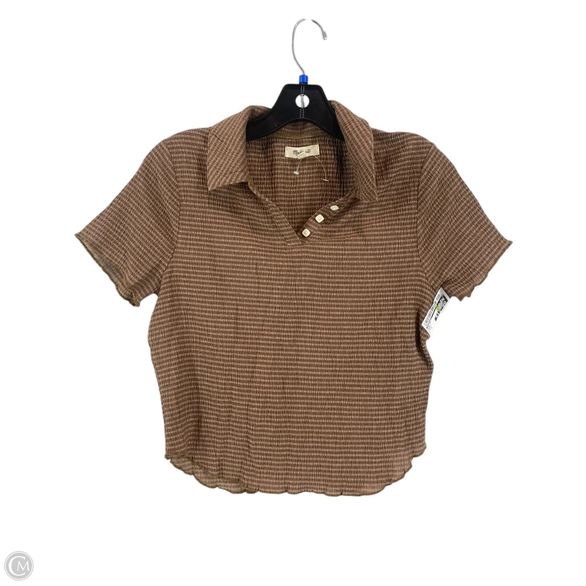 Top Short Sleeve By Madewell In Brown, Size: S