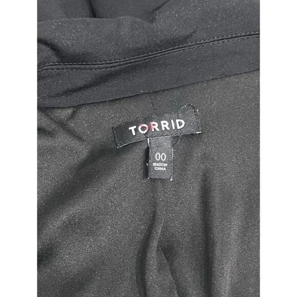 Torrid Women's Black Half Zip Peplum Moto Military Bomber Jacket SIZE 00