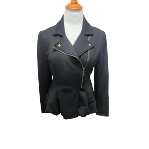 Torrid Women's Black Half Zip Peplum Moto Military Bomber Jacket SIZE 00