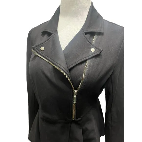 Torrid Women's Black Half Zip Peplum Moto Military Bomber Jacket SIZE 00