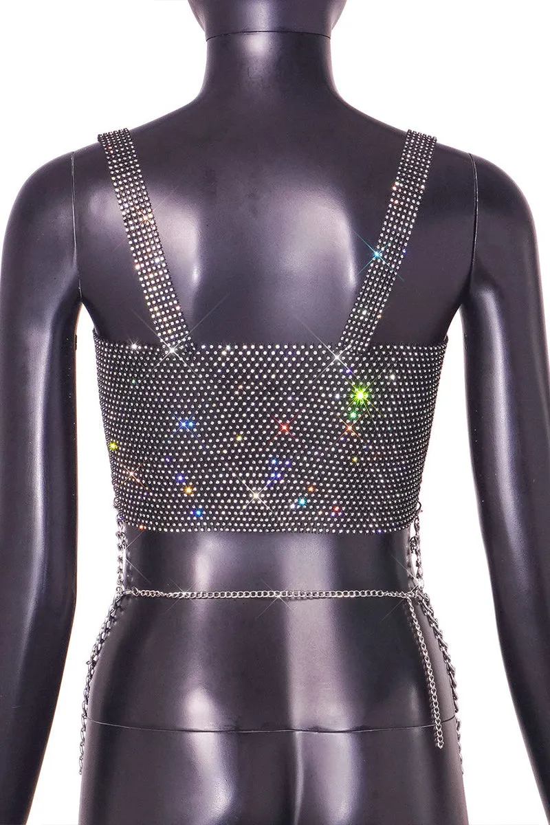 TQ3570 Fishnet Bodychain Top