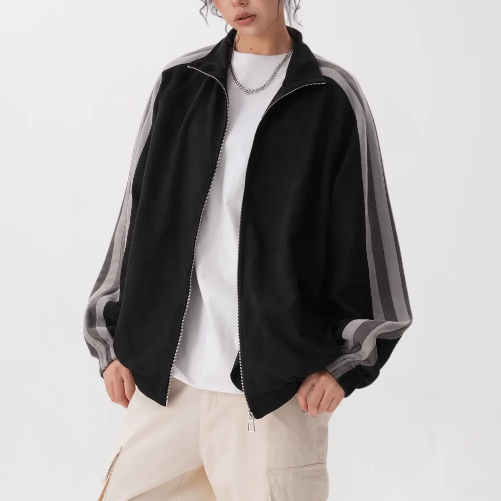 Trendy Suede Sleeve Contrast Jacket