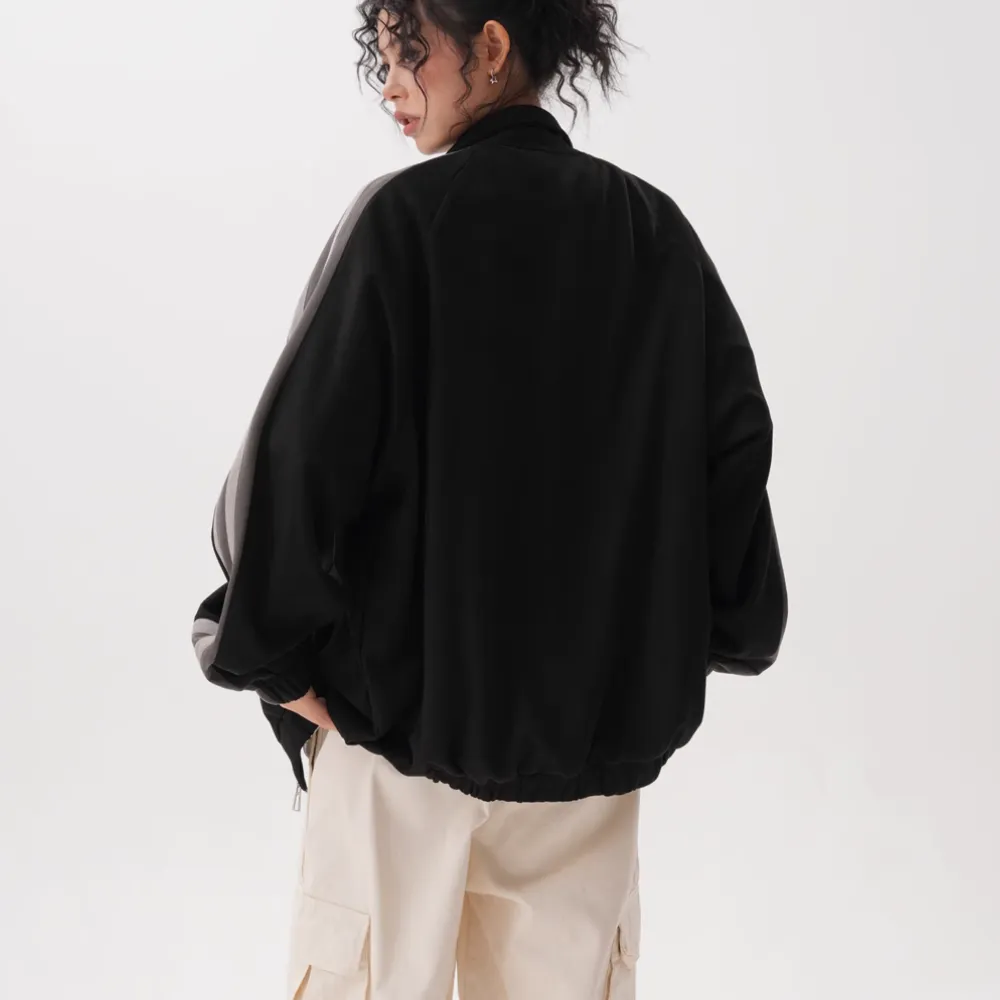 Trendy Suede Sleeve Contrast Jacket