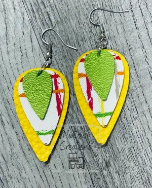 Triple Layer Color Edition Leather Earrings