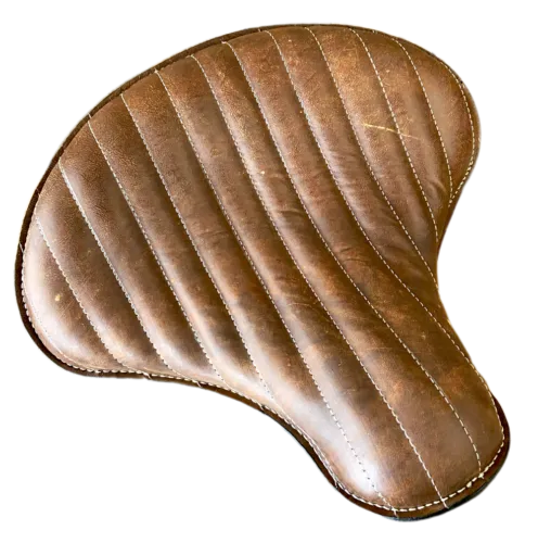 Triumph Bobber Solo Seat 2017-2025 Tuck Roll Brown Distressed Leather Tractor