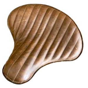 Triumph Bobber Solo Seat 2017-2025 Tuck Roll Brown Distressed Leather Tractor