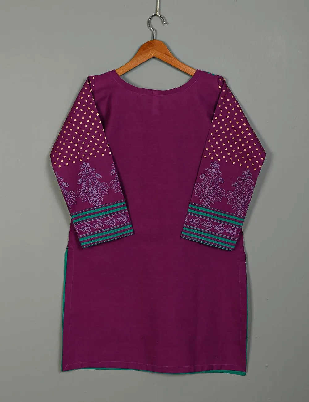 TS-138A-Purple - Folklore - Cotton Block Printed Stitched