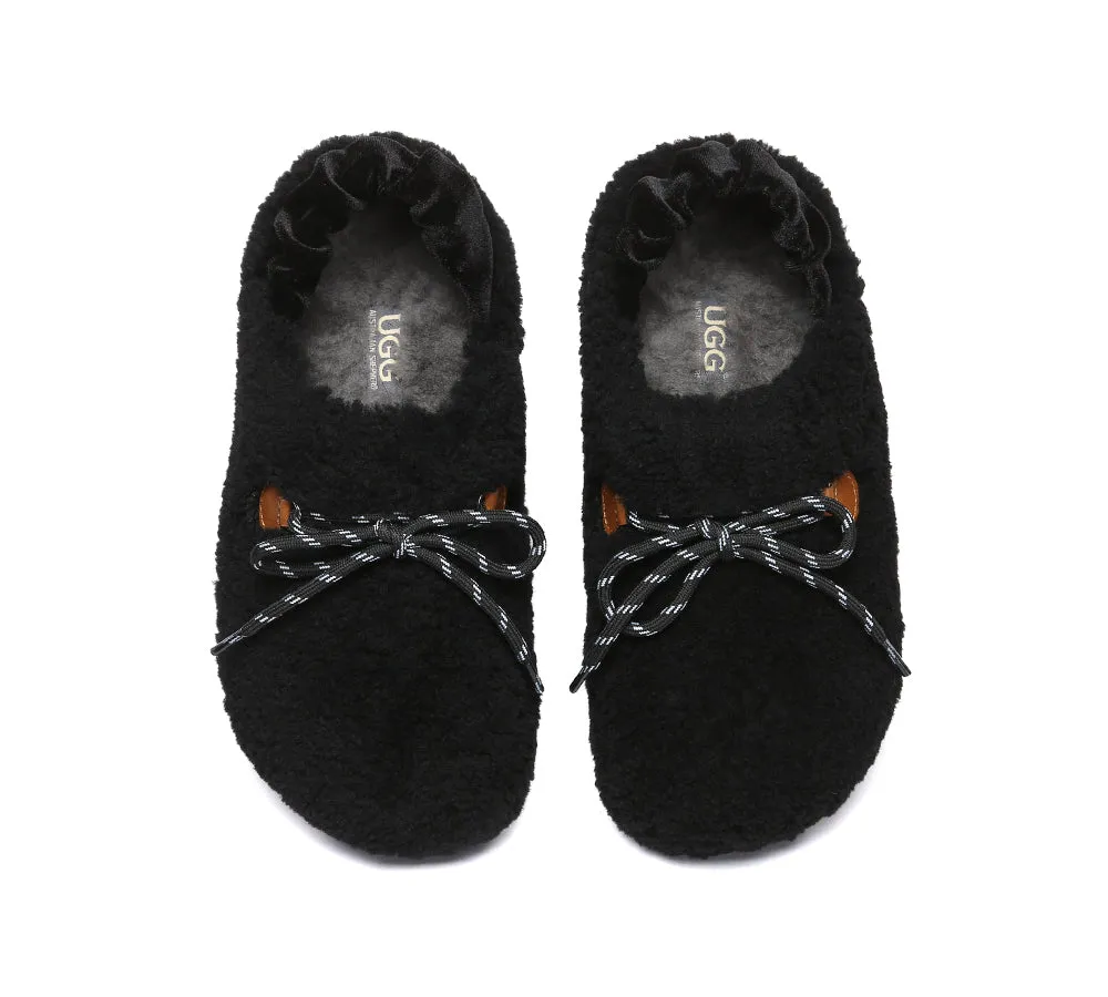 UGG Slippers Women Curly Sheepskin Wool Slingback Barrett