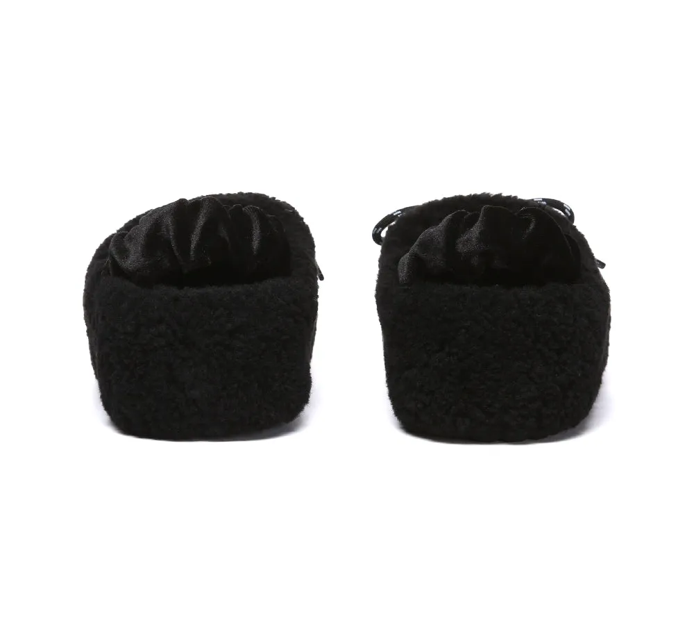 UGG Slippers Women Curly Sheepskin Wool Slingback Barrett