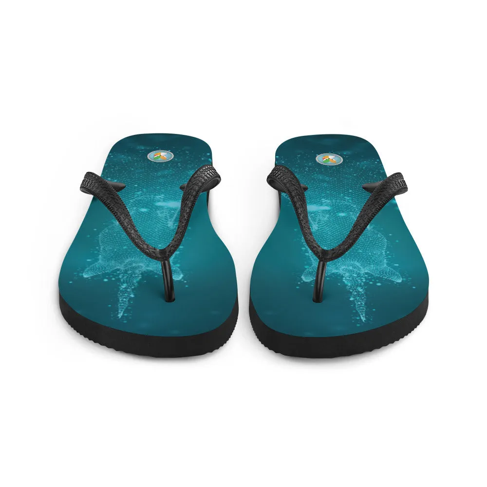 Unicorn on Turquoise - Flip-Flops