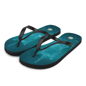 Unicorn on Turquoise - Flip-Flops