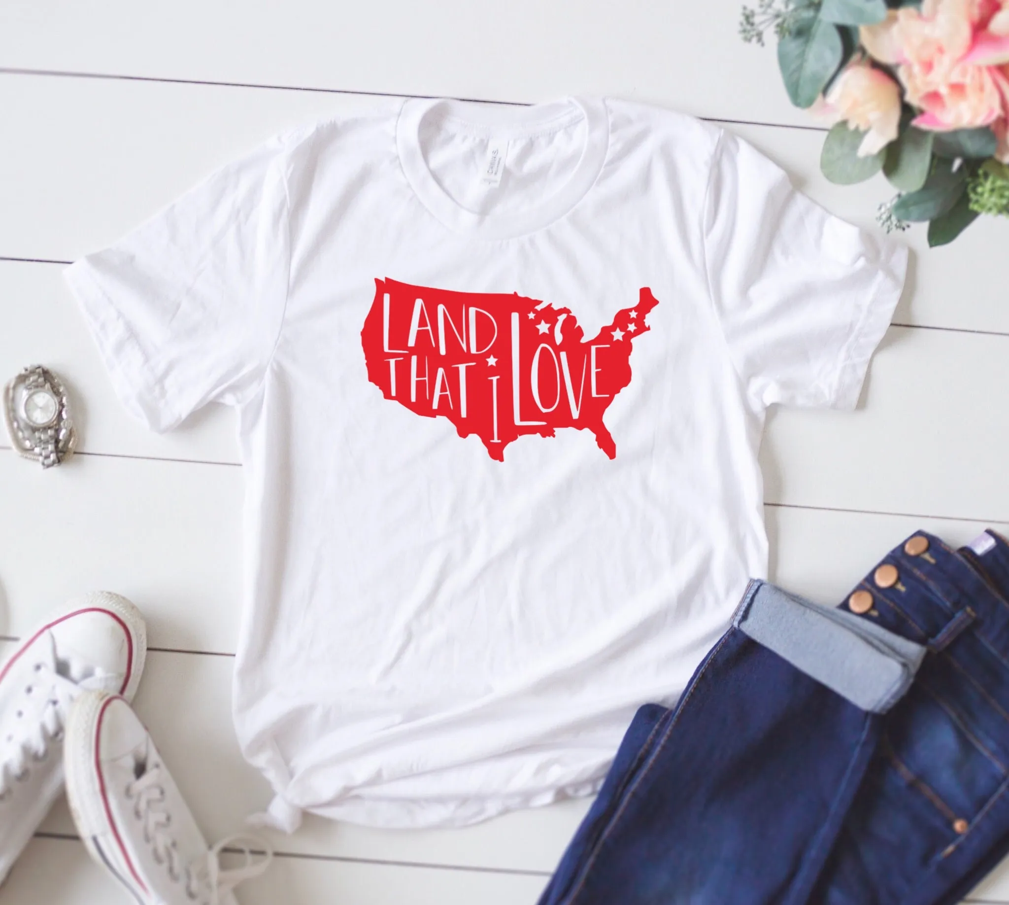USA shirt , Land that I Love Shirt ,  July 4th T-Shirt