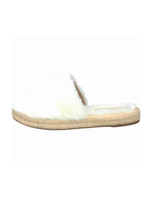 Valentina-Angie Fluffy Closed-Toe Slippers Ivory | Ivory
