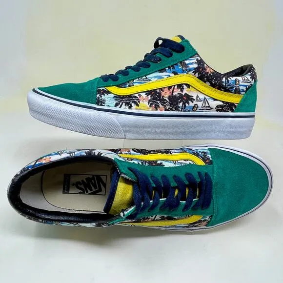 Vans Old Skool Rare Caribbean Men's Sz 9 - Wmns 10 1/2 Green Suede 114.5=I.10.5