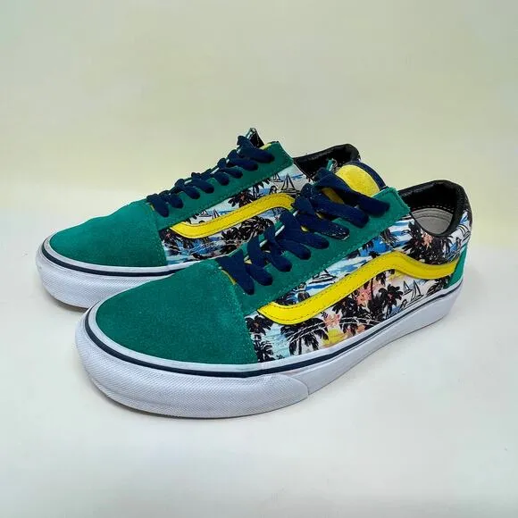 Vans Old Skool Rare Caribbean Men's Sz 9 - Wmns 10 1/2 Green Suede 114.5=I.10.5