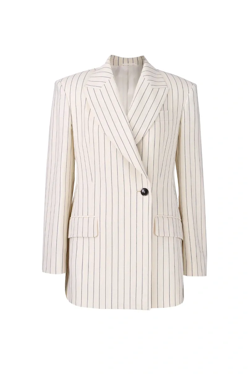 Venetian Stripe Wool-Silk Women's Blazer