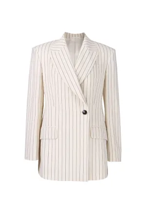 Venetian Stripe Wool-Silk Women's Blazer