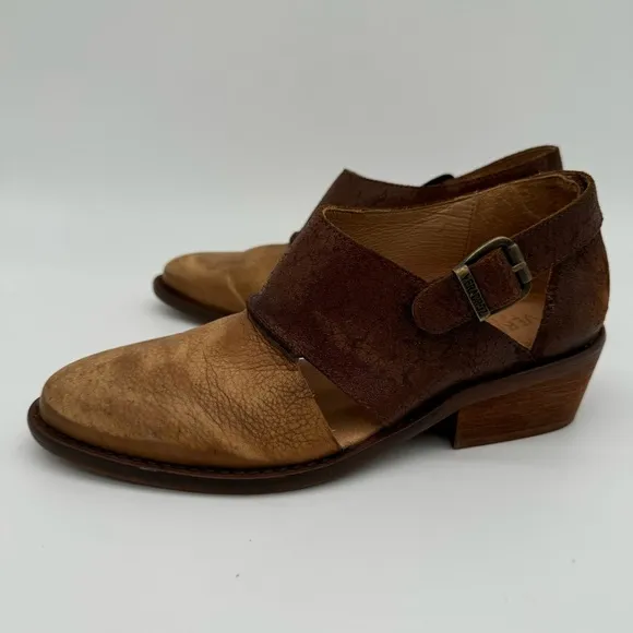 Vera Cruz Artisans Brown Leather Cutout Block Heel Size EU 37 Sundance