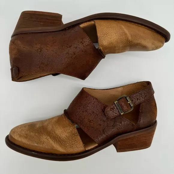 Vera Cruz Artisans Brown Leather Cutout Block Heel Size EU 37 Sundance