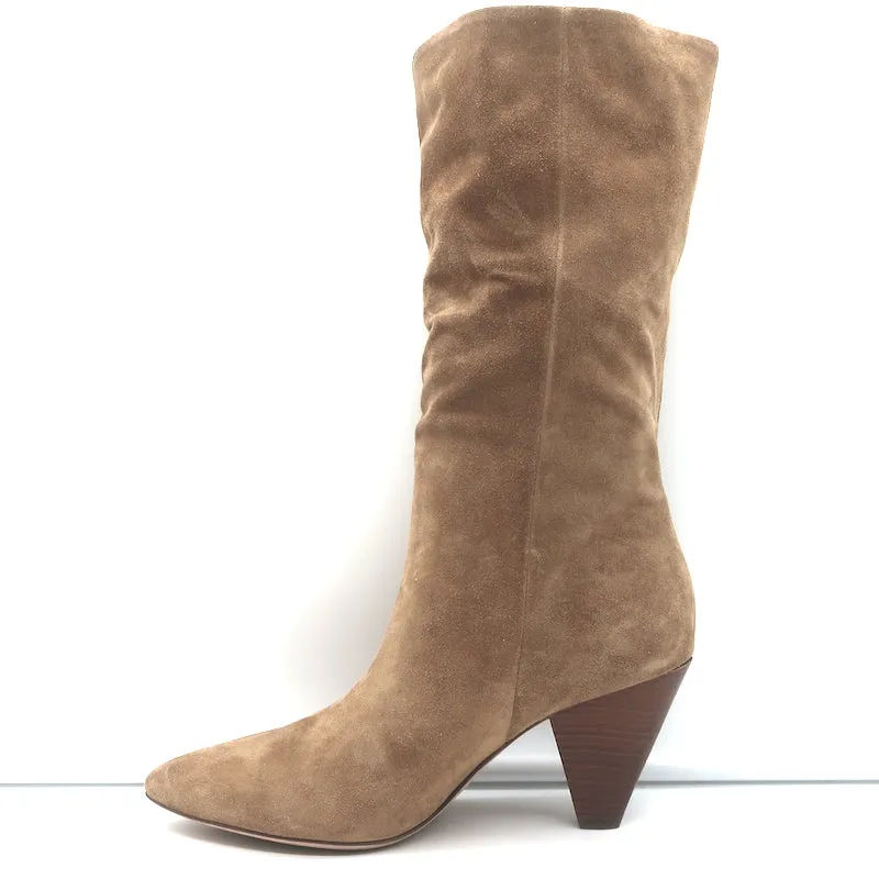 Veronica Beard Blondie Slouchy Suede Boots Beige Size 6.5