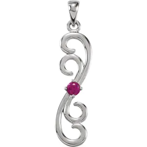 Vertical Double Swirl Mother's Family Birthstone Pendant or Necklace
