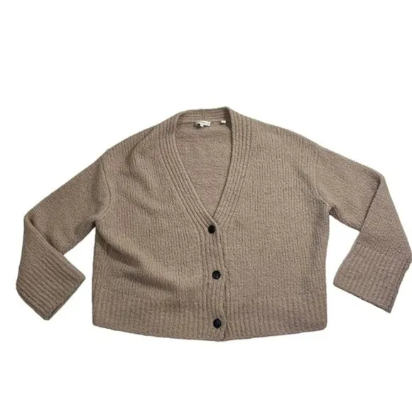 Vince women's button down cardigan super soft knit beige off white sz XL