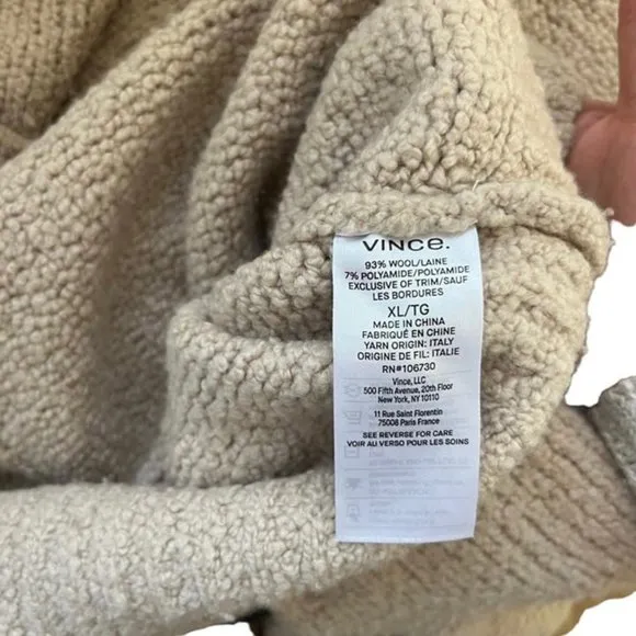 Vince women's button down cardigan super soft knit beige off white sz XL