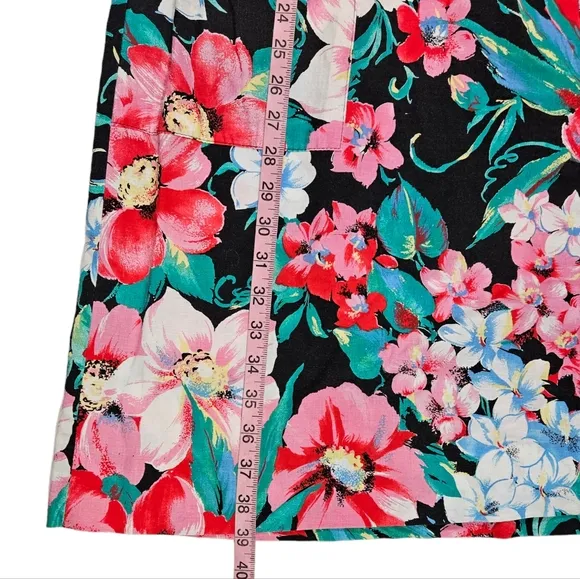Vintage Alice Of California Floral Print Jumper Dress Sz S 100% Cotton Cottage