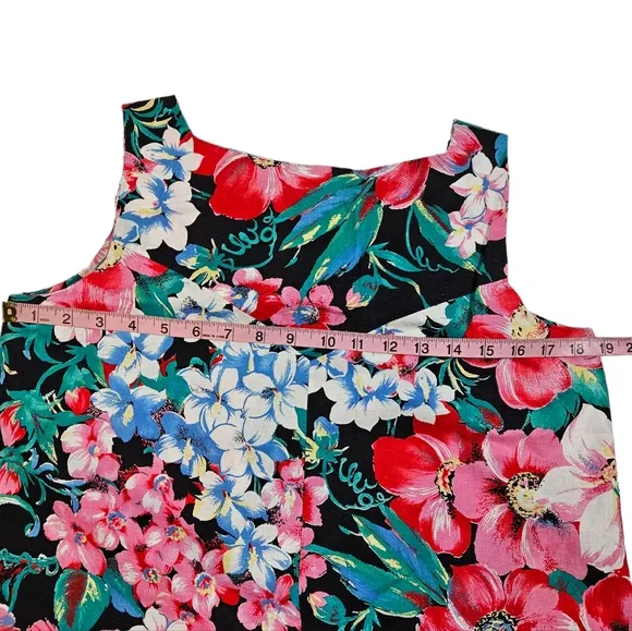 Vintage Alice Of California Floral Print Jumper Dress Sz S 100% Cotton Cottage