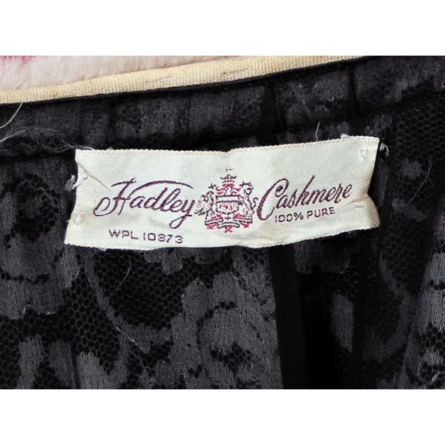 Vintage Black Cashmere Sweater w/Mink Collar 1950s Lg-XL