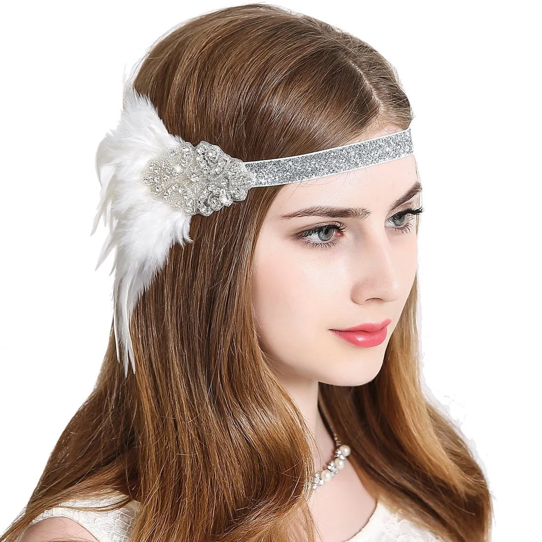 Vintage Flapper Headband 1920s Gatsby Feather Fascinators|JaosWish