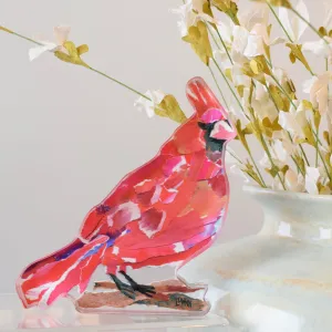 Visiting Cardinal Acrylic Block