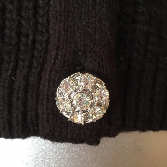 WHBM | Embellished Button Puff Sleeve Cardigan Sweater