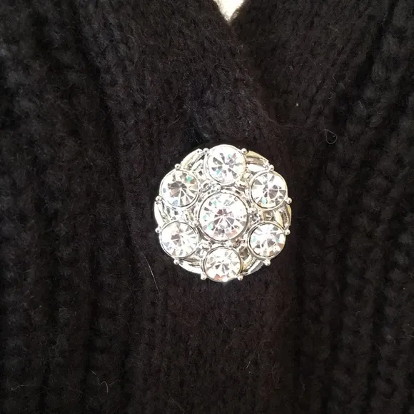 WHBM | Embellished Button Puff Sleeve Cardigan Sweater