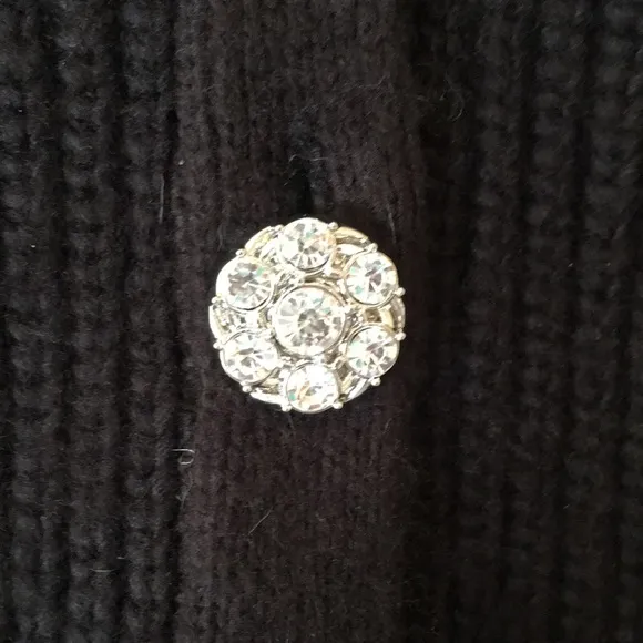 WHBM | Embellished Button Puff Sleeve Cardigan Sweater