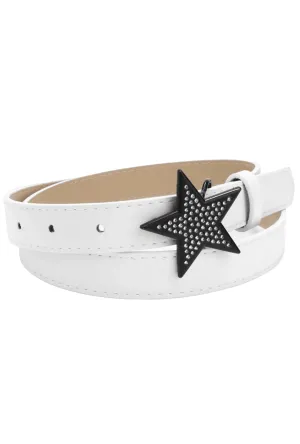 White Rhinestone Star Belt