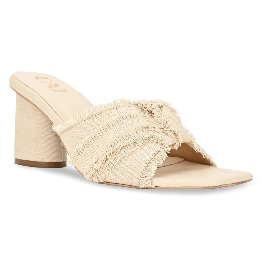 White Ruffled Heels